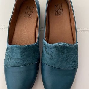 Miz Mooz Teal Loafers size 7.5.
